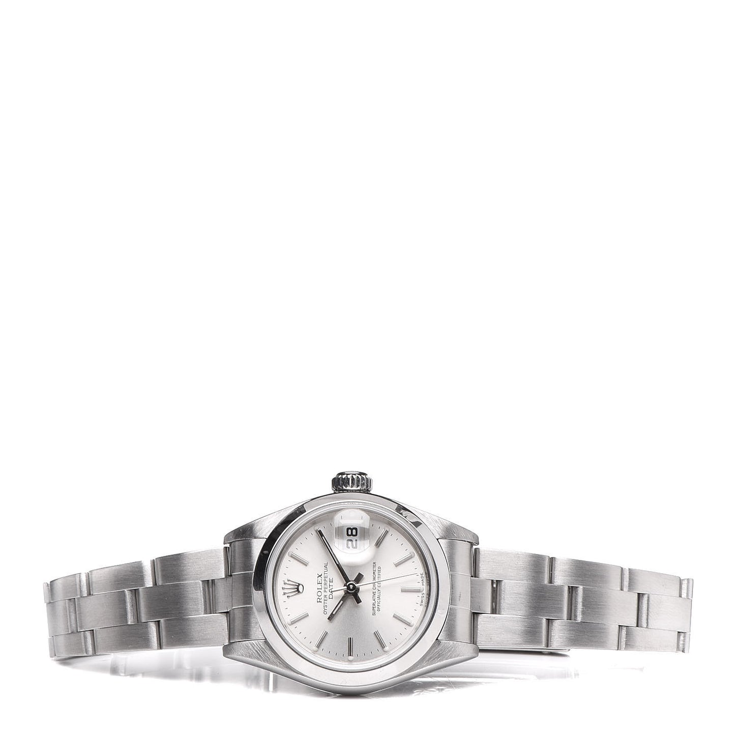 Stainless Steel 26mm Oyster Perpetual Date Watch Silver 79160