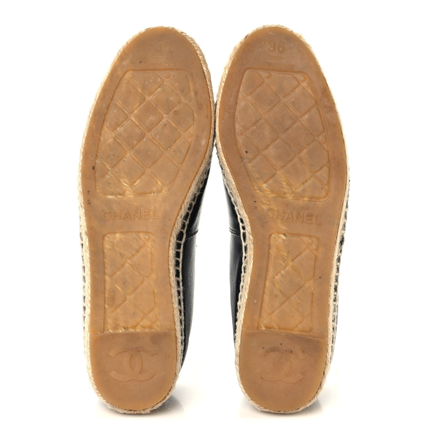 Chanel Lambskin CC Espadrilles 36 Black 6 of 11