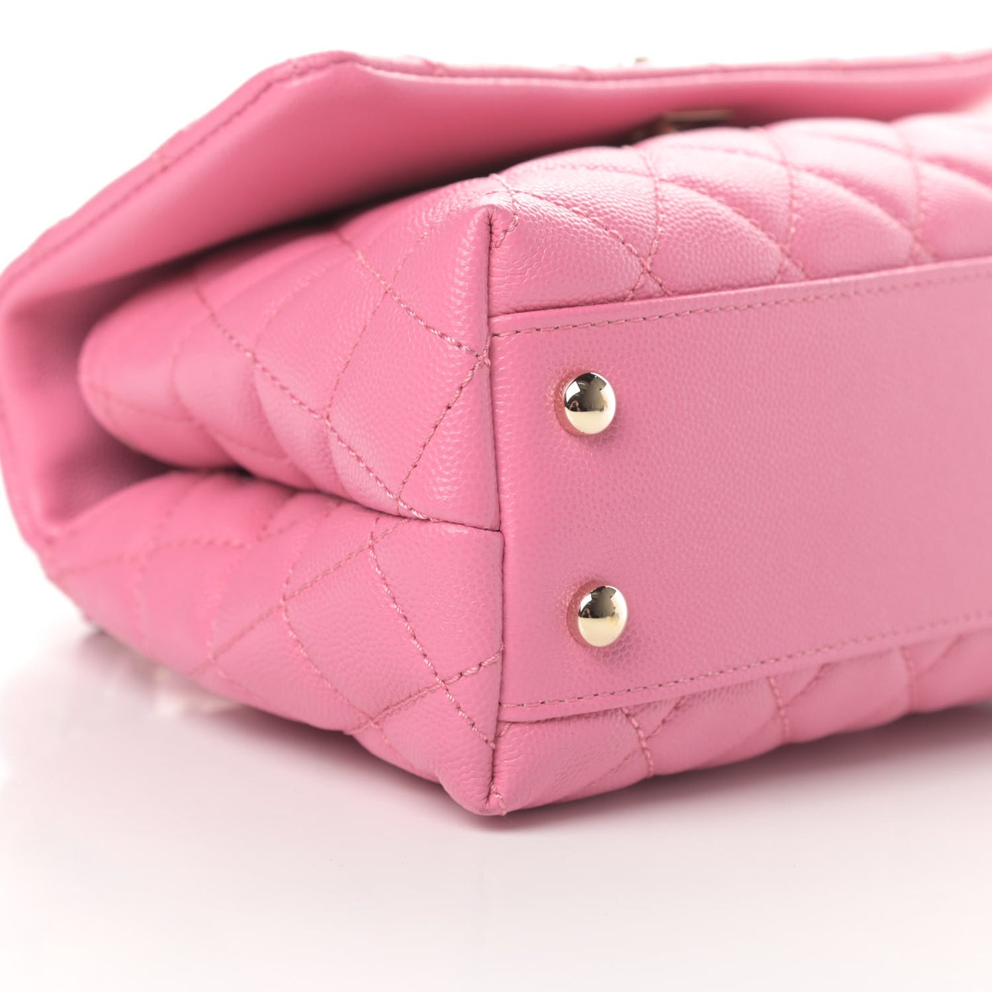 Caviar Lizard Embossed Quilted Mini Coco Handle Flap Pink