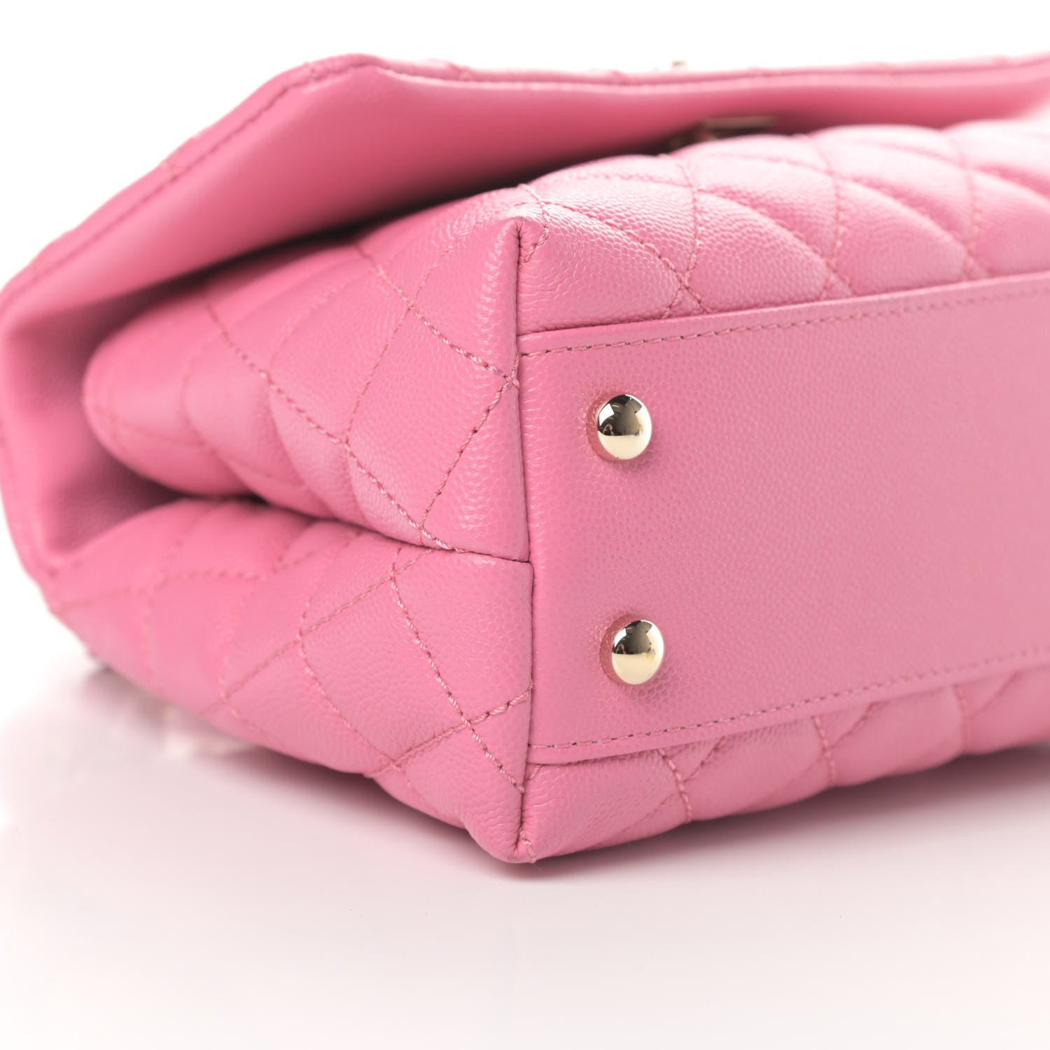 Chanel Caviar Lizard Embossed Quilted Mini Coco Handle Flap Pink 9 of 11