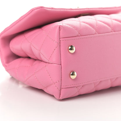 Chanel Caviar Lizard Embossed Quilted Mini Coco Handle Flap Pink 9 of 11