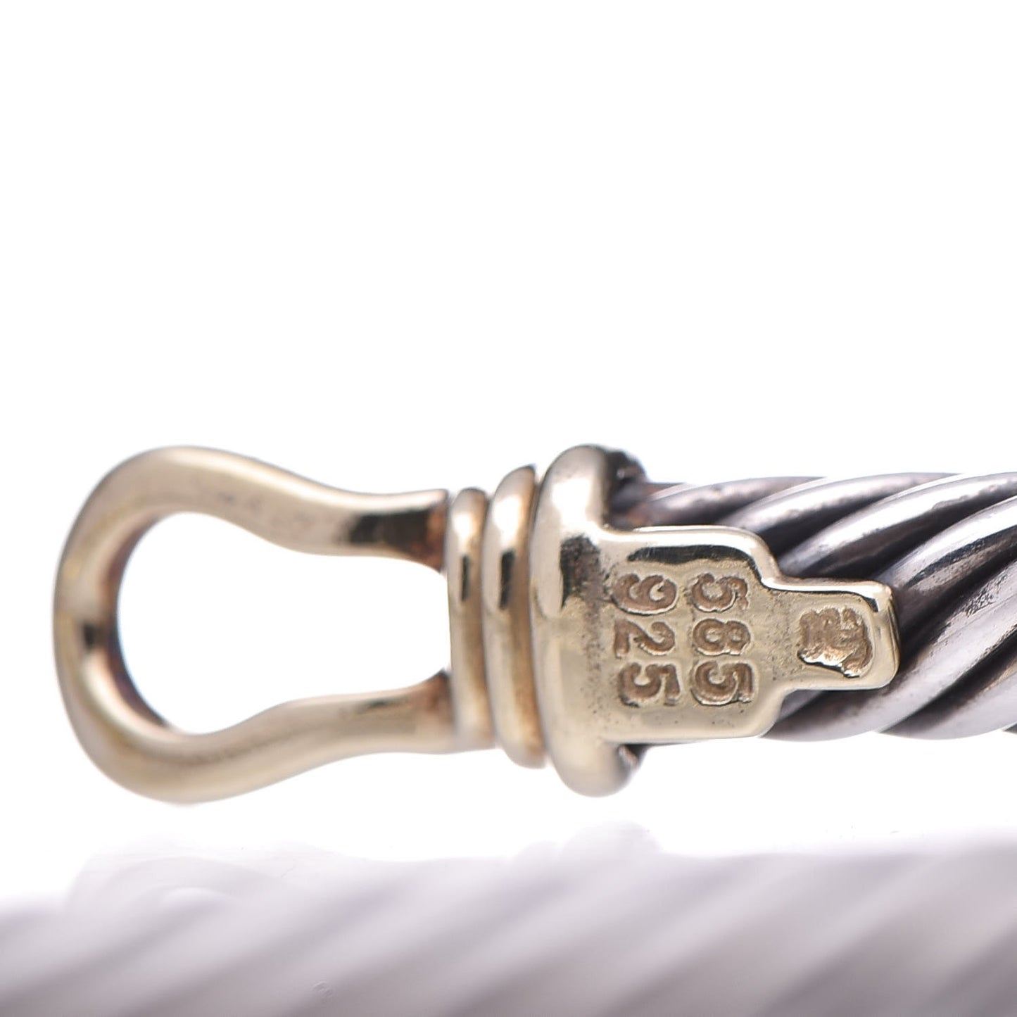 Sterling Silver 14K Yellow Gold 5mm Cable Classic Buckle Bracelet