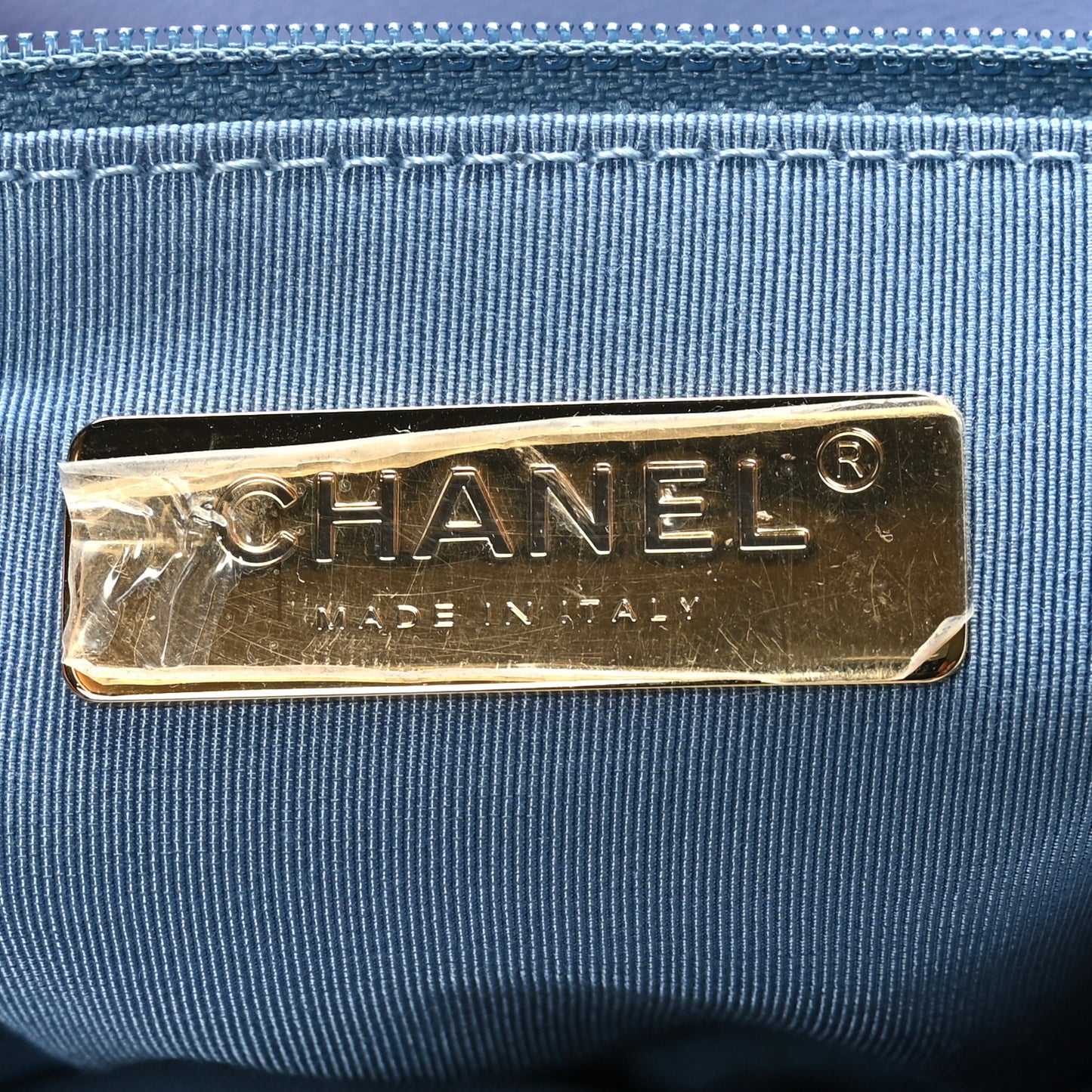 Jersey Lambskin Quilted Large Chanel 19 Flap Light Blue