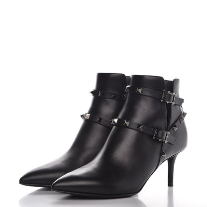 Valentino Garavani Calfskin Rockstud Double Buckle 65mm Ankle Boots 37 Black 3 of 8