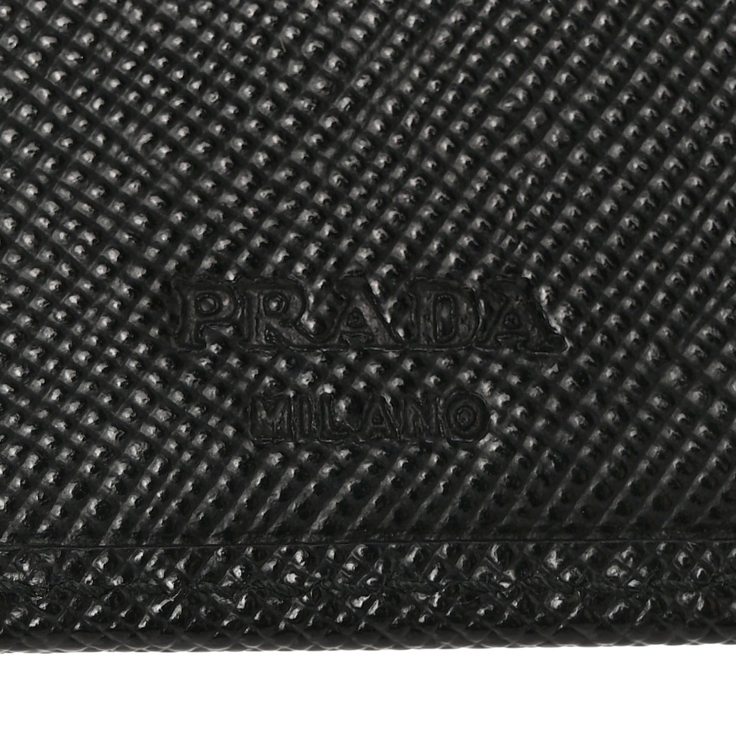 Saffiano Metal Tri-Fold Wallet Black