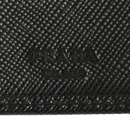 Prada Saffiano Metal Tri-Fold Wallet Black 6 of 9