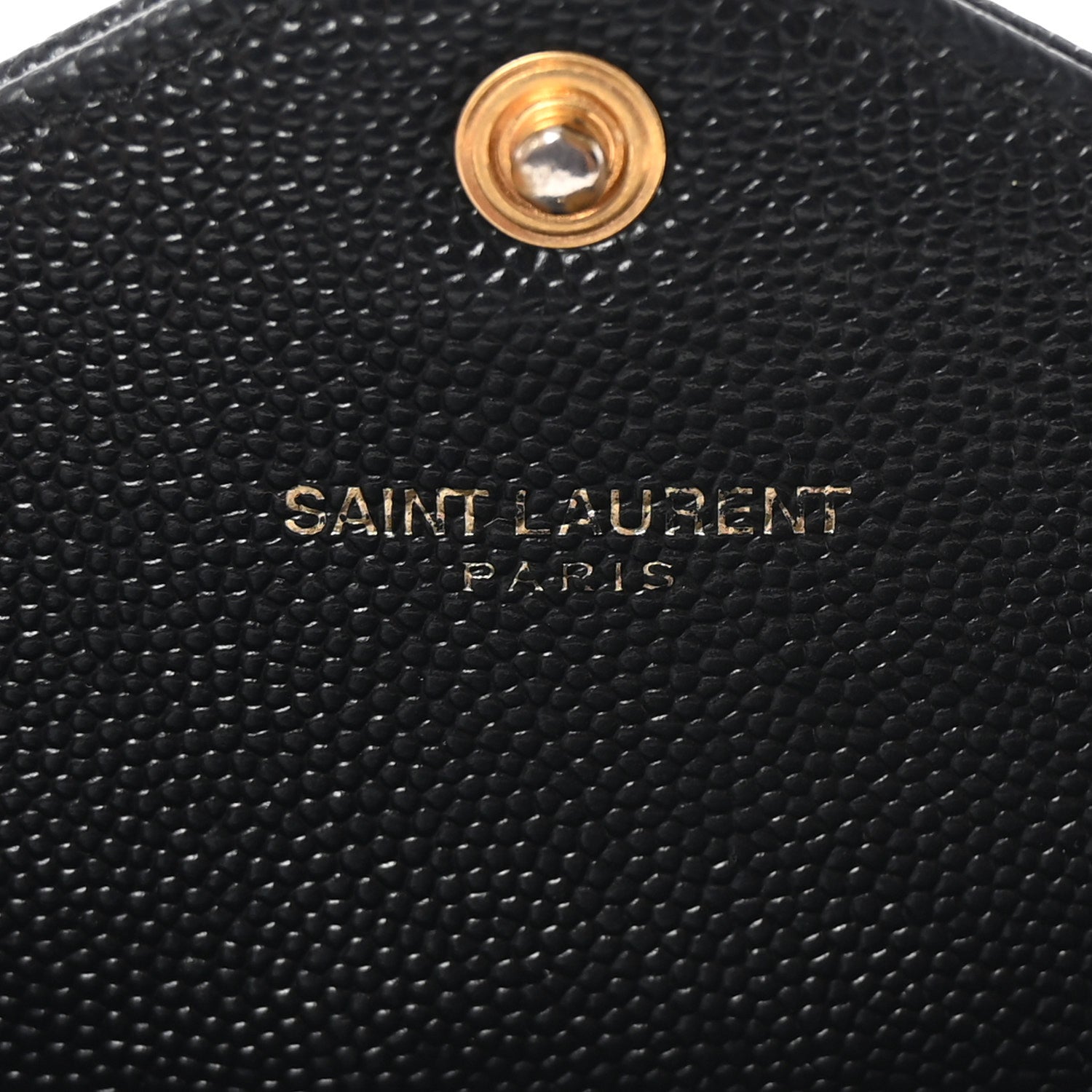 Saint Laurent Grain De Poudre Matelasse Chevron Monogram Flap Wallet Black 6 of 7