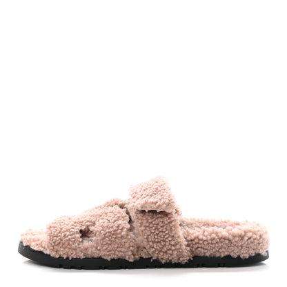Hermes Woolskin Womens Chypre Sandals 36 Bois De Santal 1 of 8
