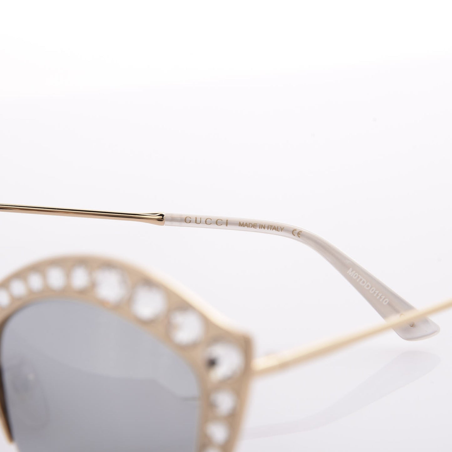 Metal Crystal Cat Eye Sunglasses GG00114S Gold
