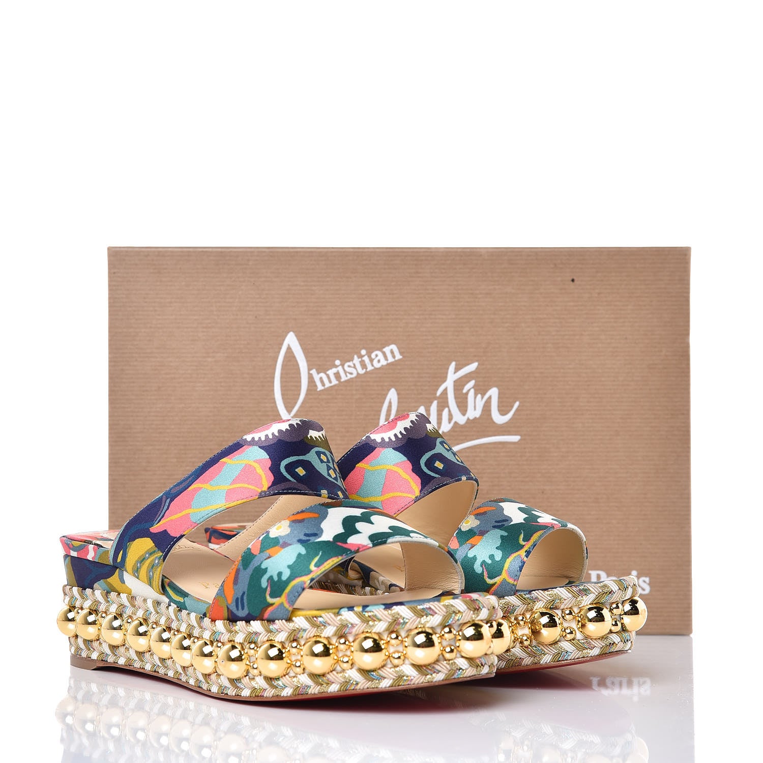 Christian Louboutin Satin Wallpaper Janitag 60 Platform Sandals 36 Charlotte 8 of 8