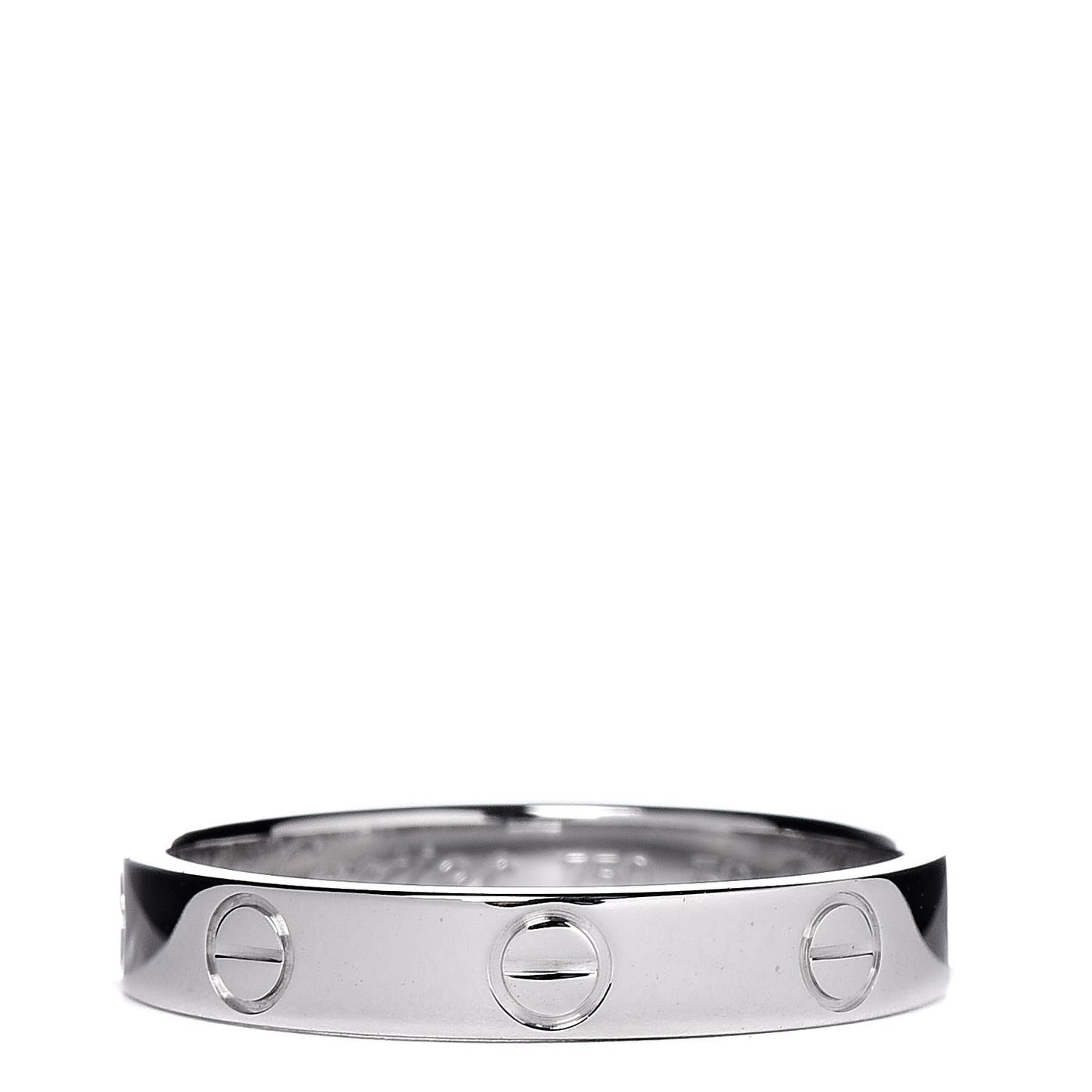 18K White Gold 3.5mm LOVE Wedding Band Ring 56 7.5