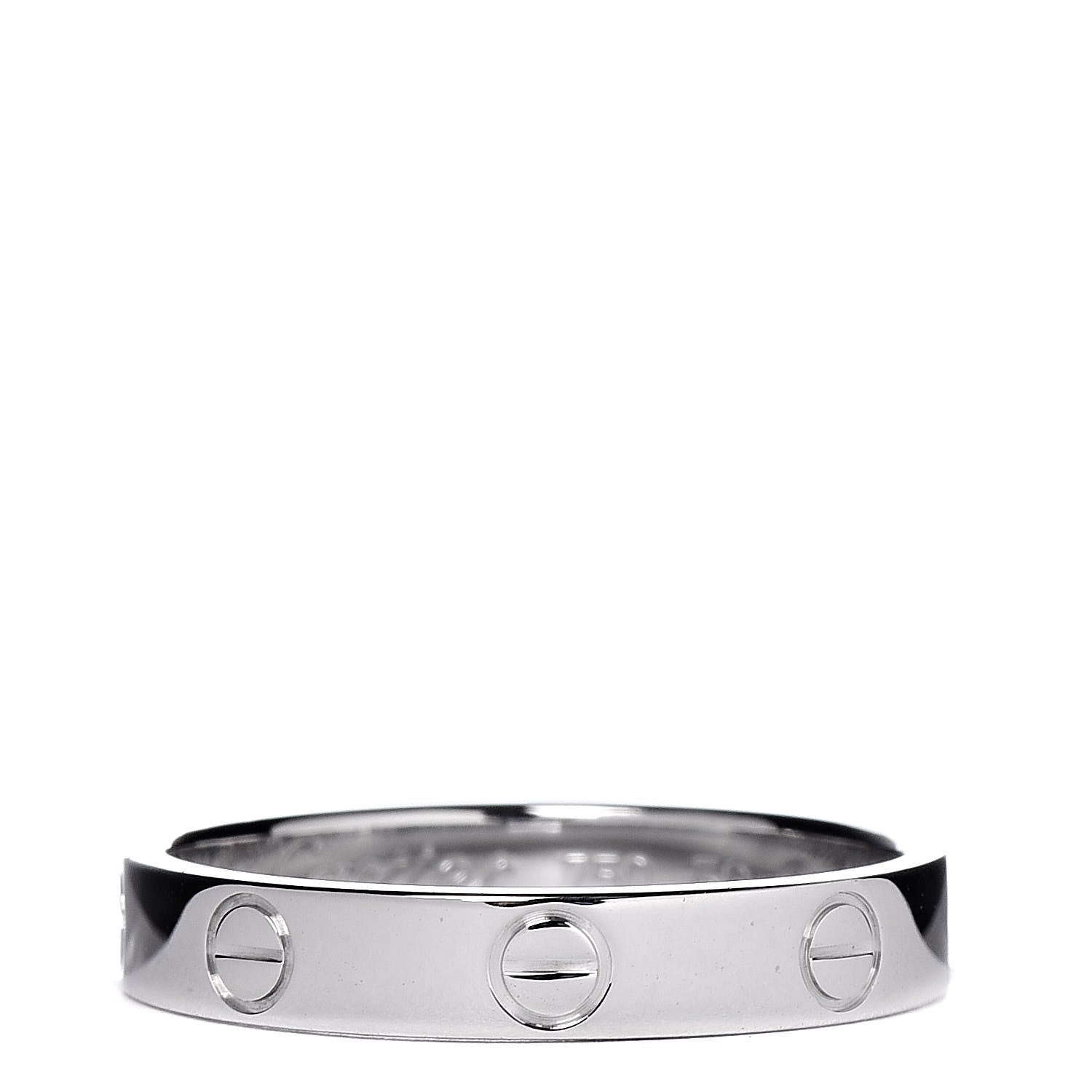 Cartier 18K White Gold 3.5mm LOVE Wedding Band Ring 56 7.5 1 of 4