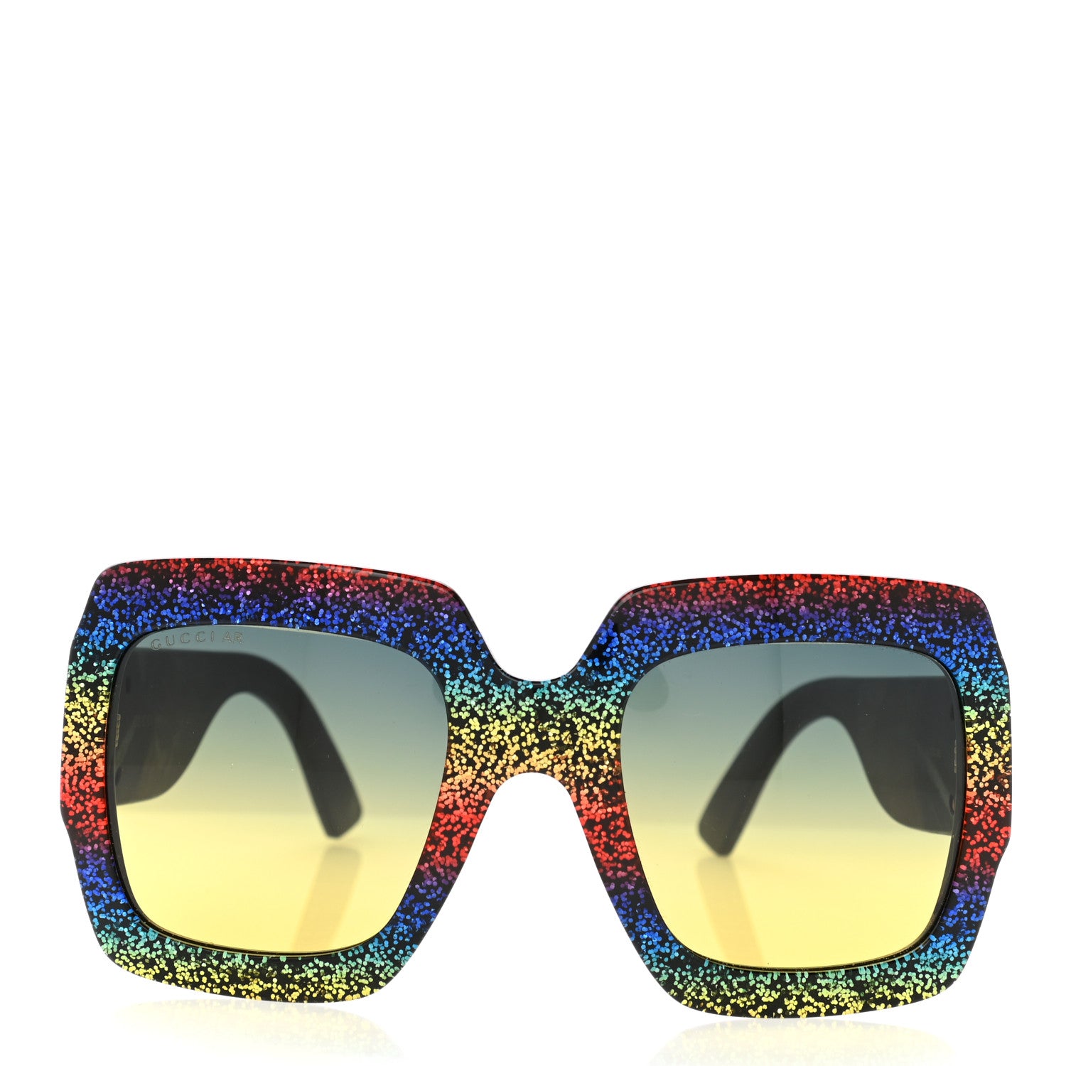 Gucci Square Frame GG0102S Sunglasses Glitter Gold Multi 2 of 6