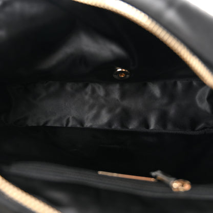 Chanel Wool Tweed Nylon Quilted Flap Bag Beige Black 5 of 10