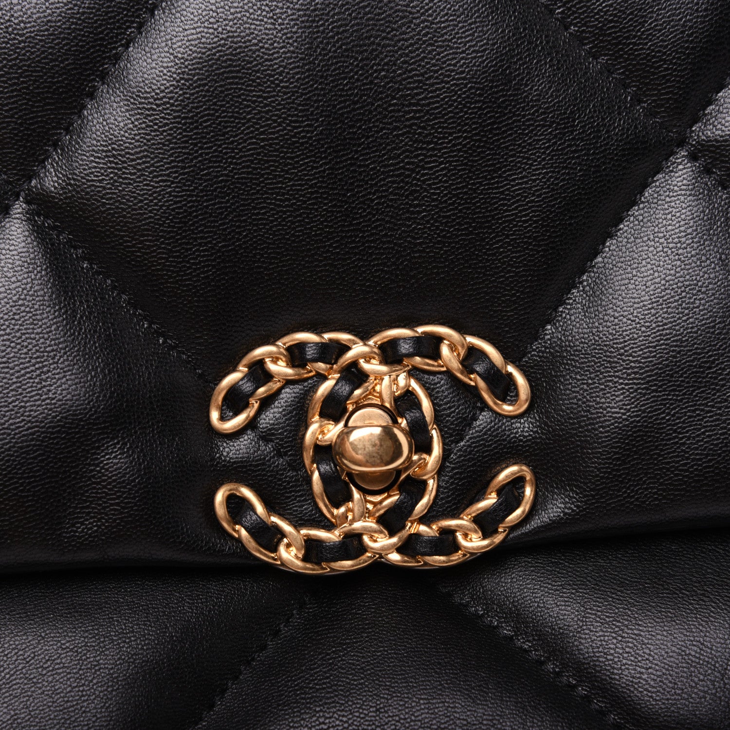 Chanel Goatskin Quilted Medium 19 Flap Black 15 of 16