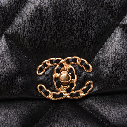 Chanel Goatskin Quilted Medium 19 Flap Black 15 of 16