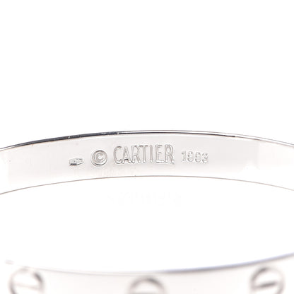 Cartier 18K White Gold LOVE Bracelet 16 8 of 10