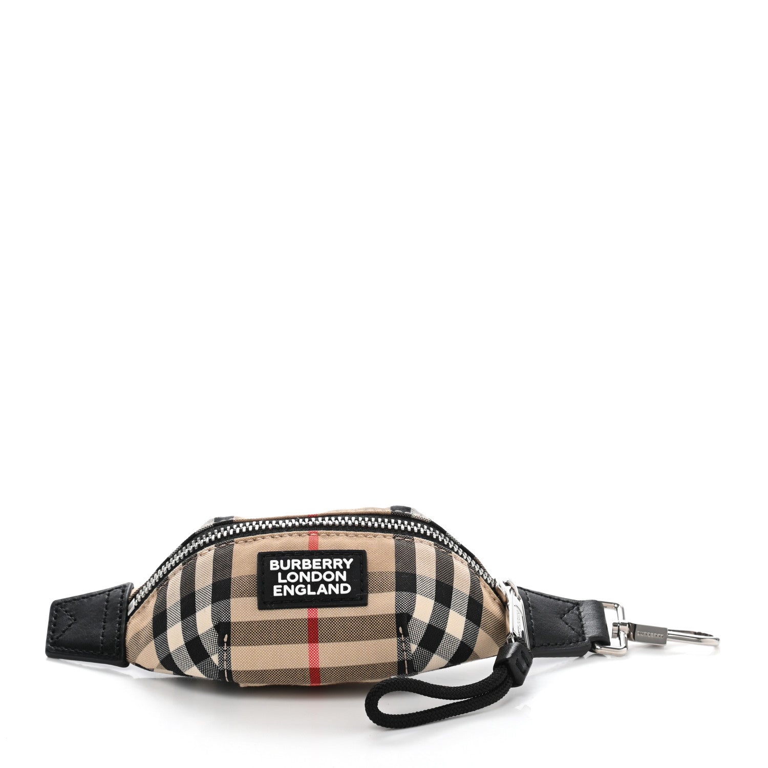 Burberry Cotton Vintage Check Sonny Bum Bag Keychain Charm Archive Beige 3 of 10