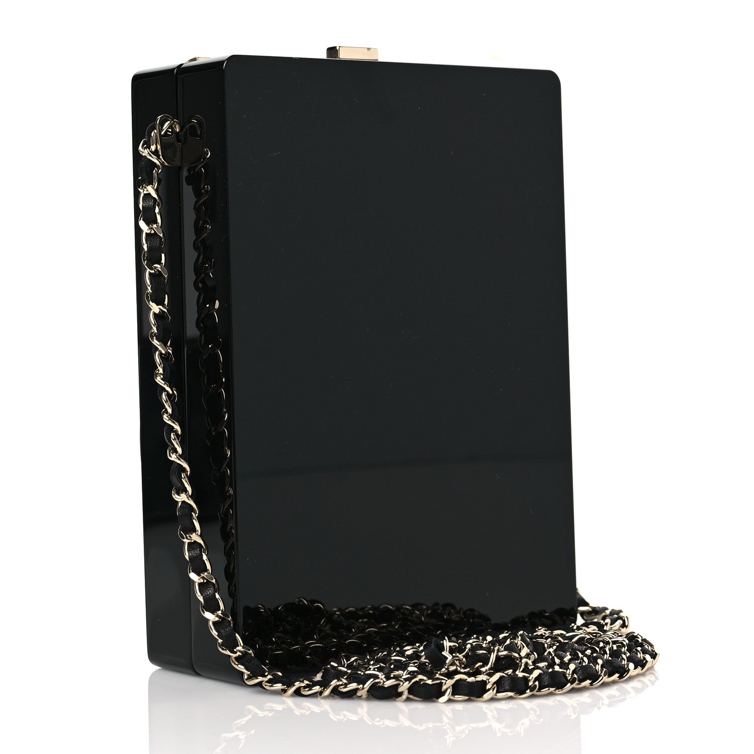 Chanel Plexiglass Strass Mosaic No 5 Minaudière Clutch Black Gold 2 of 7