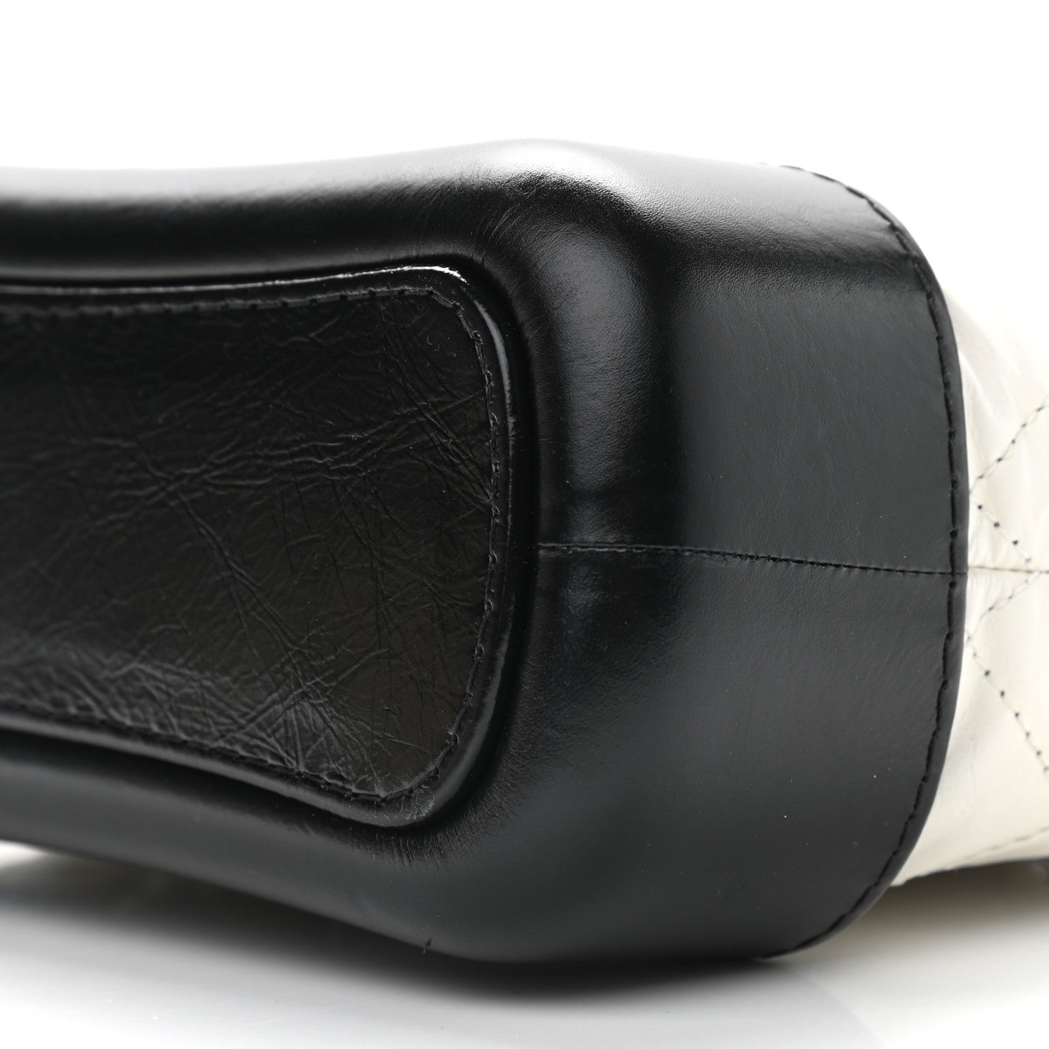 Chanel Aged Calfskin Quilted Small Gabrielle Hobo Black White 8 of 11