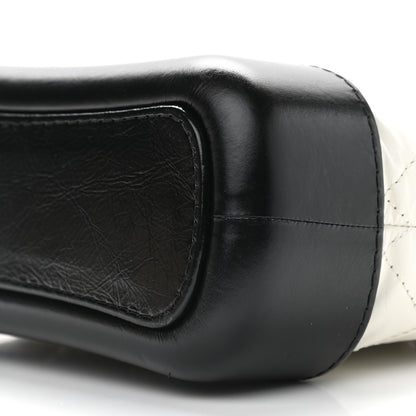 Chanel Aged Calfskin Quilted Small Gabrielle Hobo Black White 8 of 11