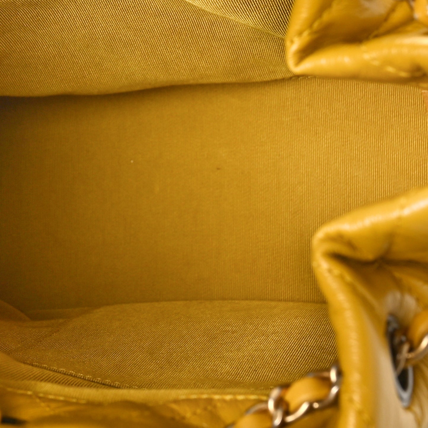 Aged Calfskin Chevron Quilted Small Gabrielle Backpack Yellow