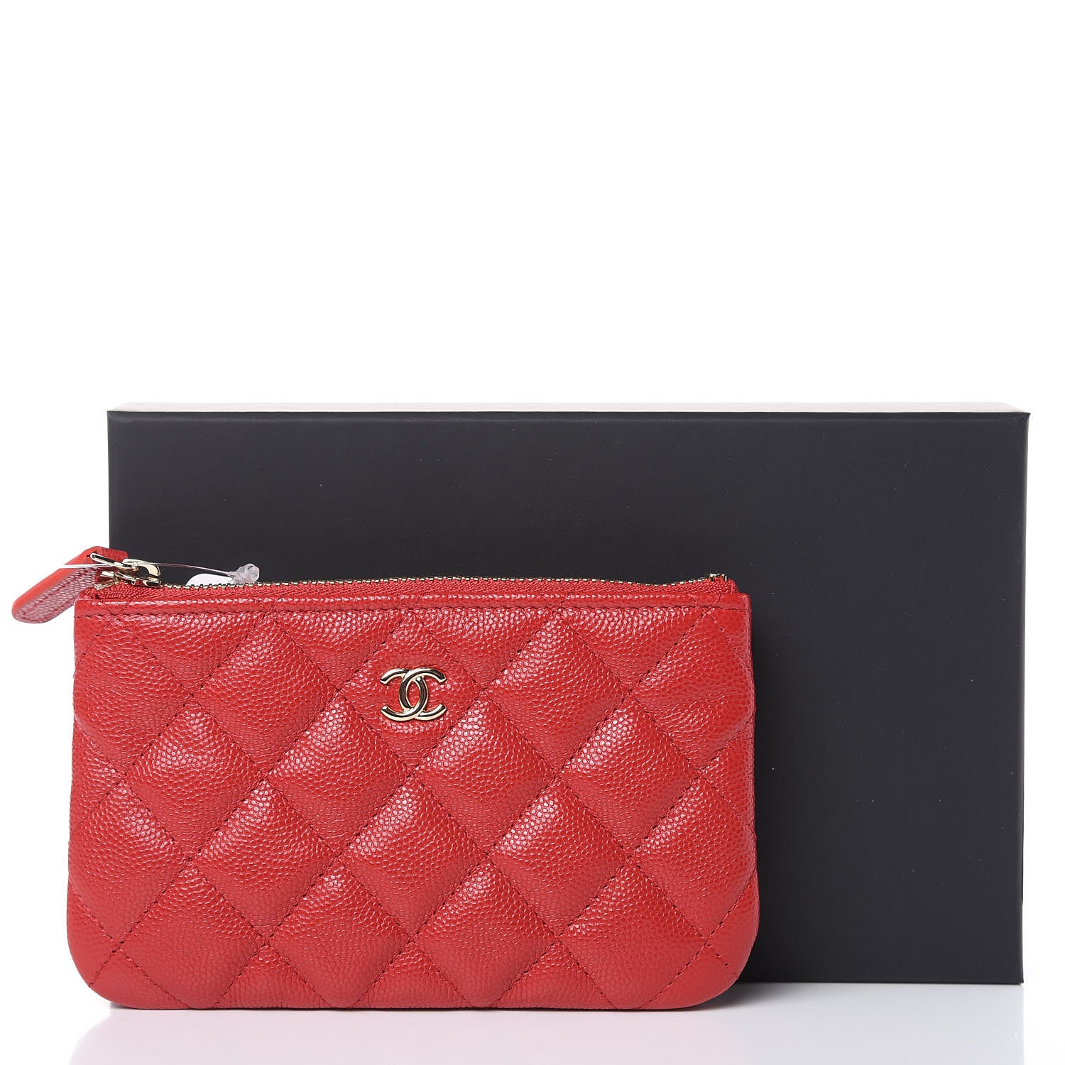Chanel Caviar Quilted Small Cosmetic Case Red 8 of 8