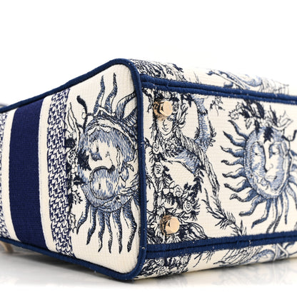 Christian Dior Canvas Embroidered Toile De Jouy Soleil Medium Lady D-Lite Blue 8 of 11