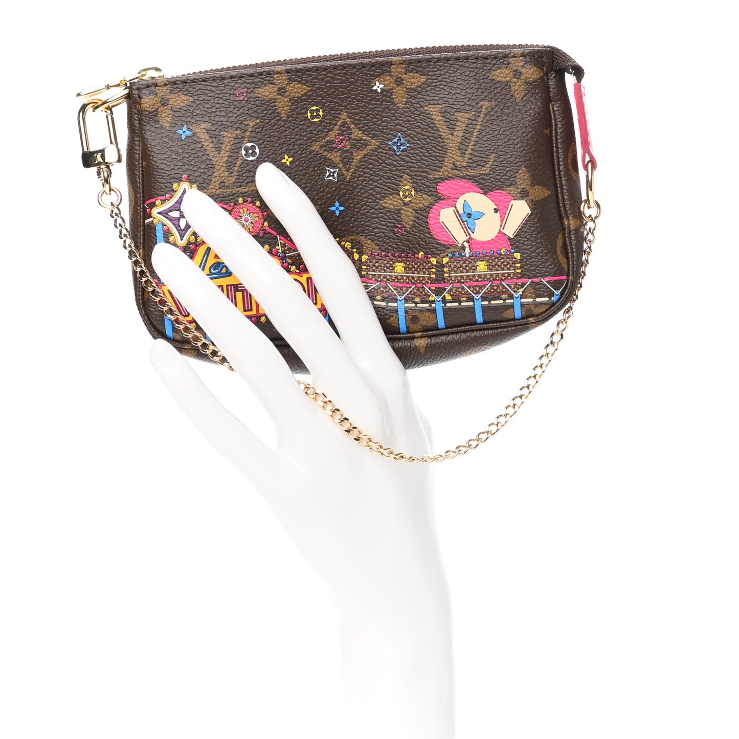Monogram 2020 Christmas Animation Roller Coaster Mini Pochette Accessories Pivoine