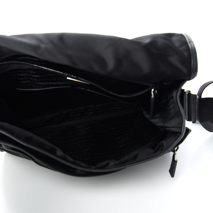 Prada Tessuto Nylon Saffiano Messenger Satchel Black 5 of 9