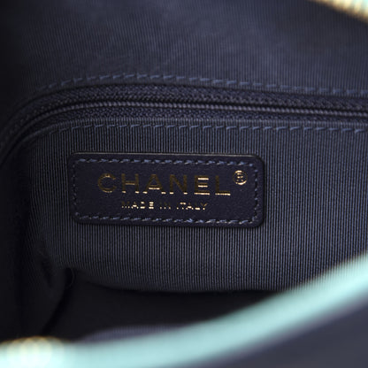 Chanel Goatskin Quilted Tri-Color Small In & Out Camera Case Navy Turquoise Pink 7 of 13