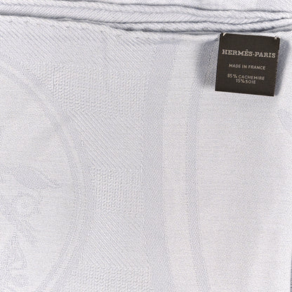 Hermes Cashmere Silk New Libris Stole Gris Nuage 3 of 3