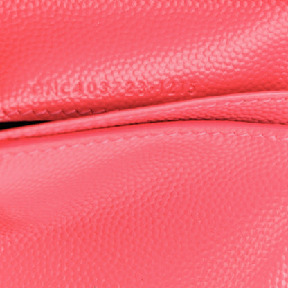 Saint Laurent Grain De Poudre Matelasse Chevron Monogram Compact Zip Around Wallet Rose Clair 7 of 7