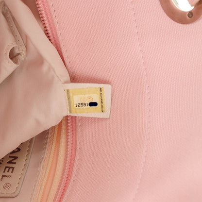 Chanel Coated Canvas Quilted Small Paris Biarritz Tote Light Pink 7 of 7