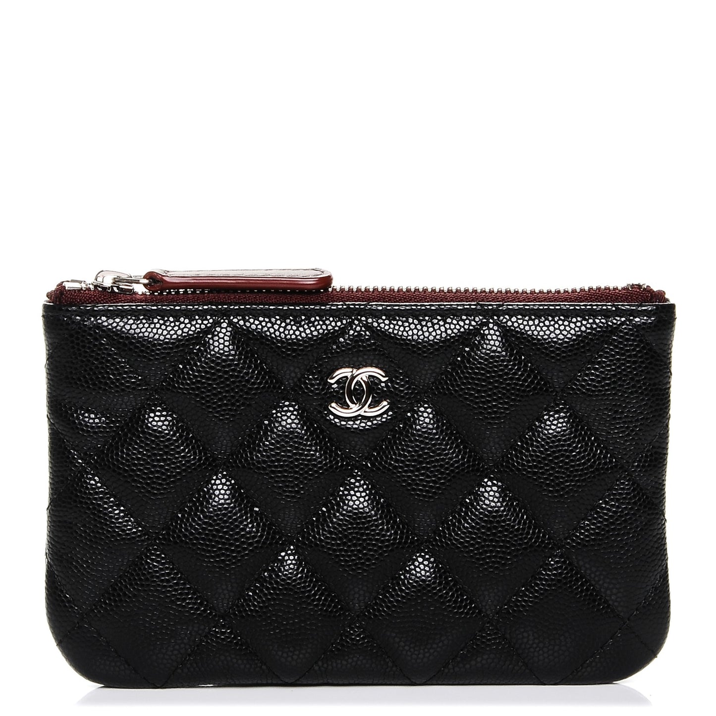 Caviar Quilted Small Cosmetic Case Black