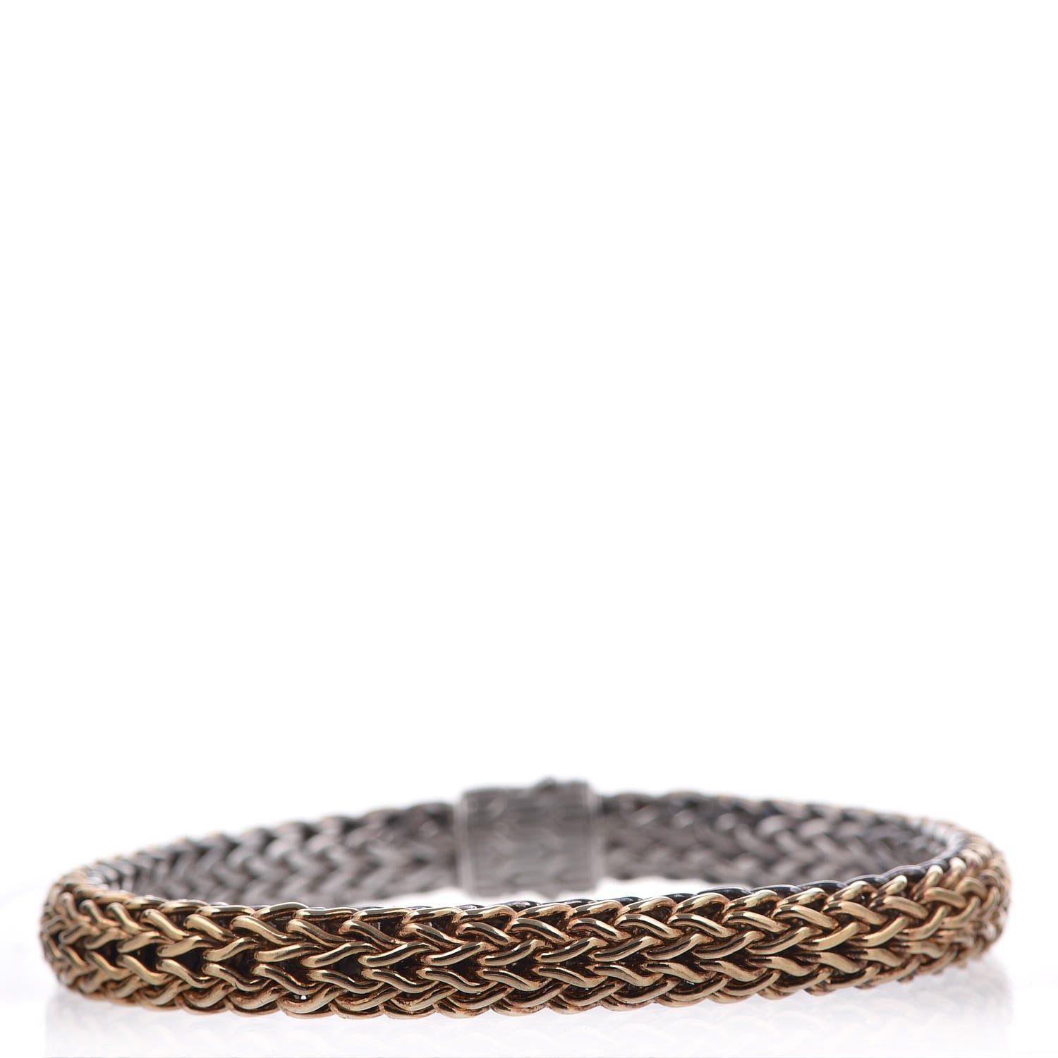 John Hardy Sterling Silver 18K Yellow Gold Diamond 5mm Classic Chain Reversible Bracelet 3 of 5