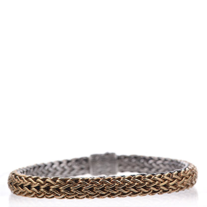 John Hardy Sterling Silver 18K Yellow Gold Diamond 5mm Classic Chain Reversible Bracelet 3 of 5