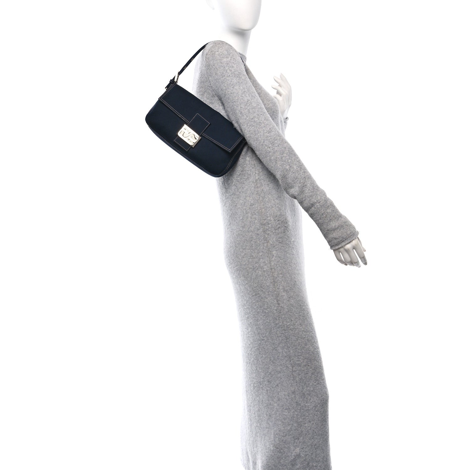 Fendi Denim Baguette Blue 2 of 10