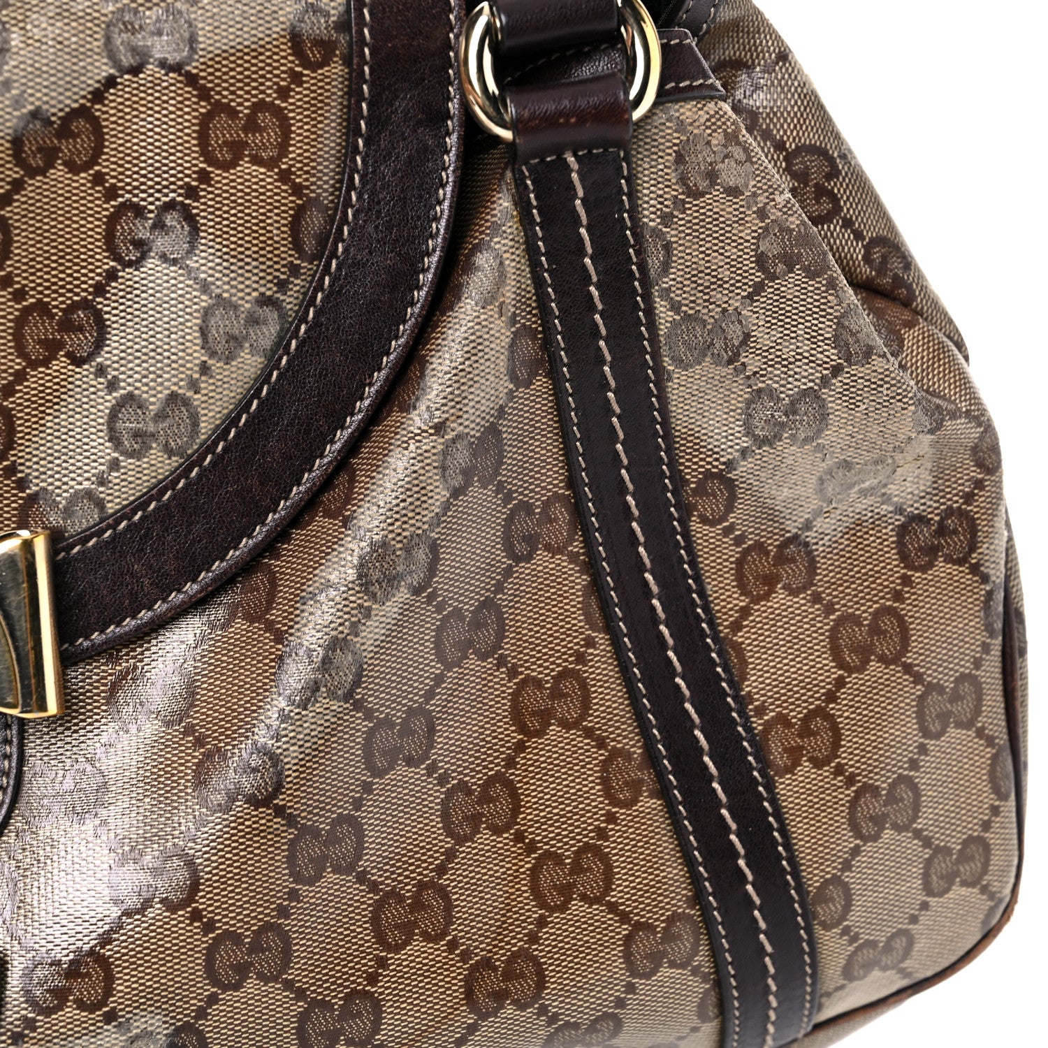 Gucci Crystal Monogram Duchessa Flap Shoulder Bag Dark Brown 18 of 29