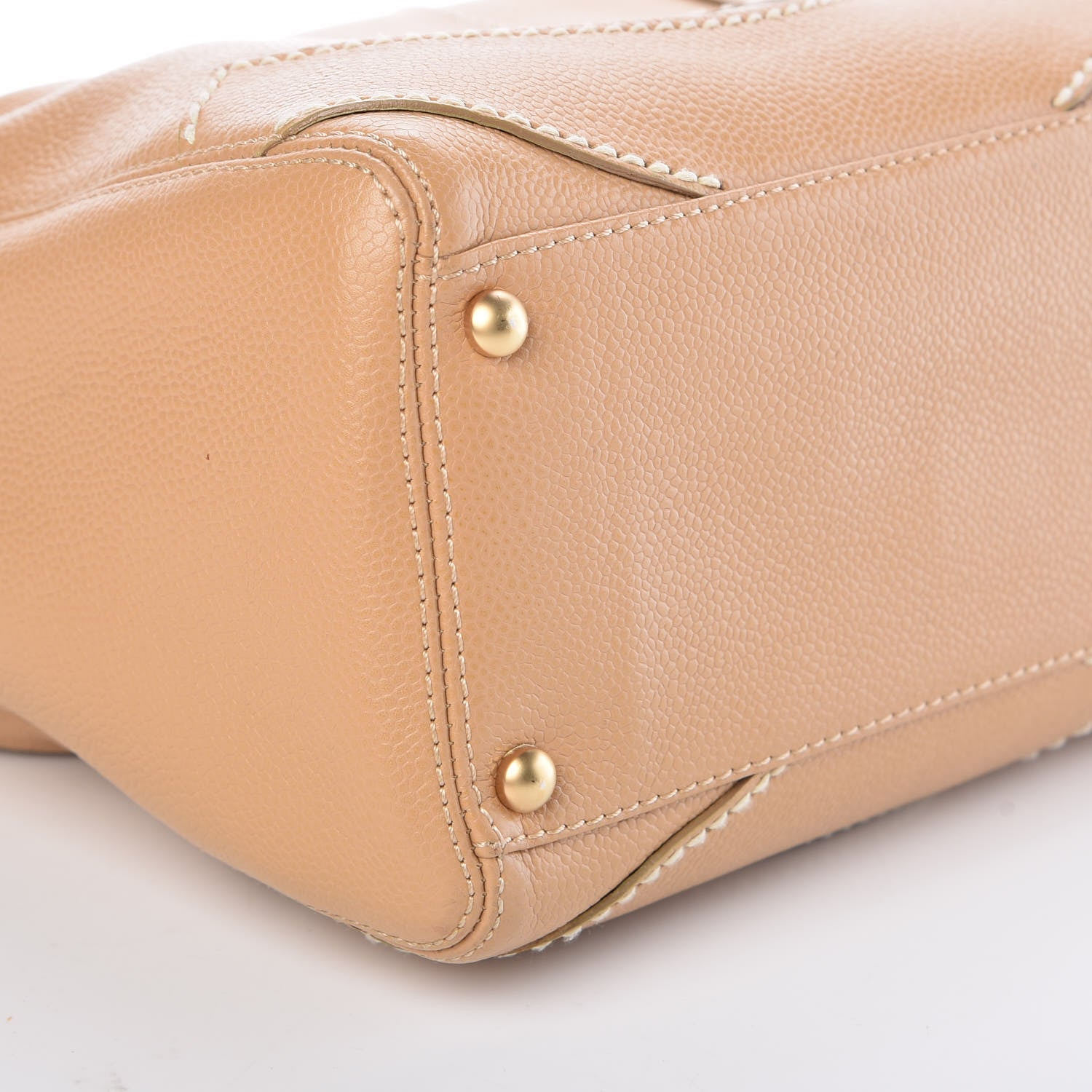 Chanel Caviar CC Stitched Hobo Beige 9 of 10