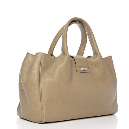 Burberry Grainy Calfskin Satchel Beige 2 of 9