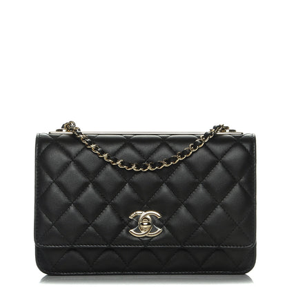 Chanel Lambskin Quilted Trendy CC Wallet On Chain WOC Black 1 of 9