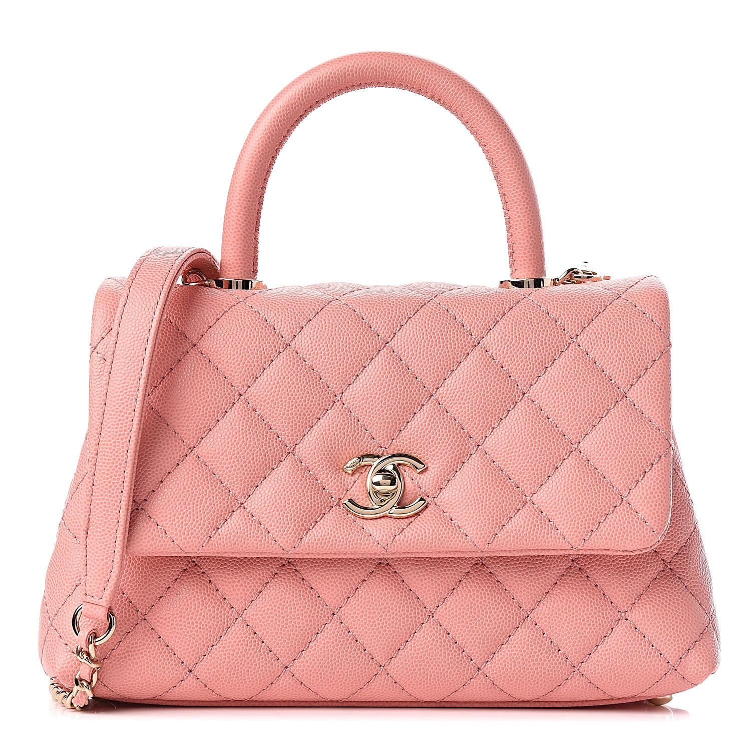 Chanel Caviar Quilted Mini Coco Handle Flap Pink 1 of 13