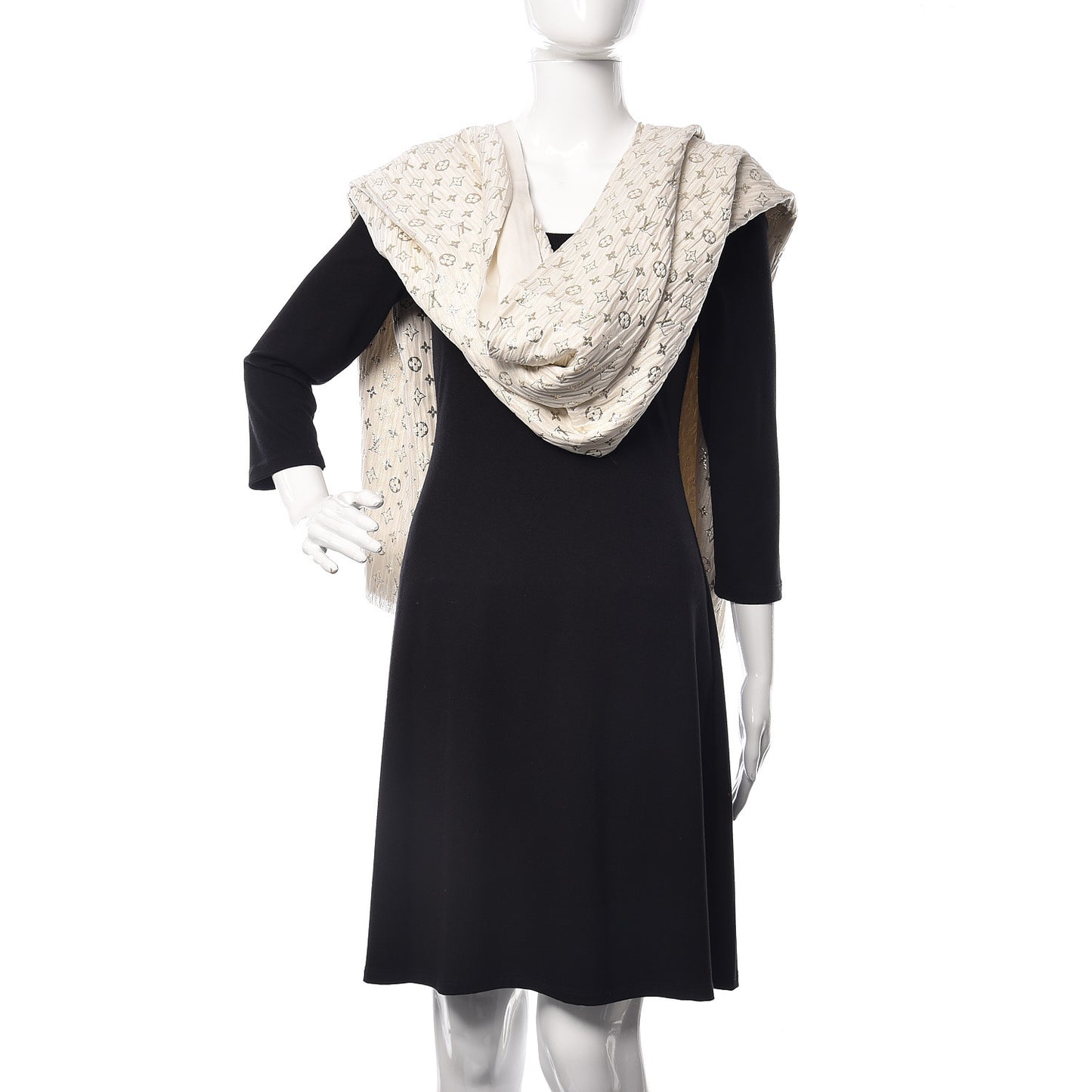 Silk Monogram So Glitter Stole White
