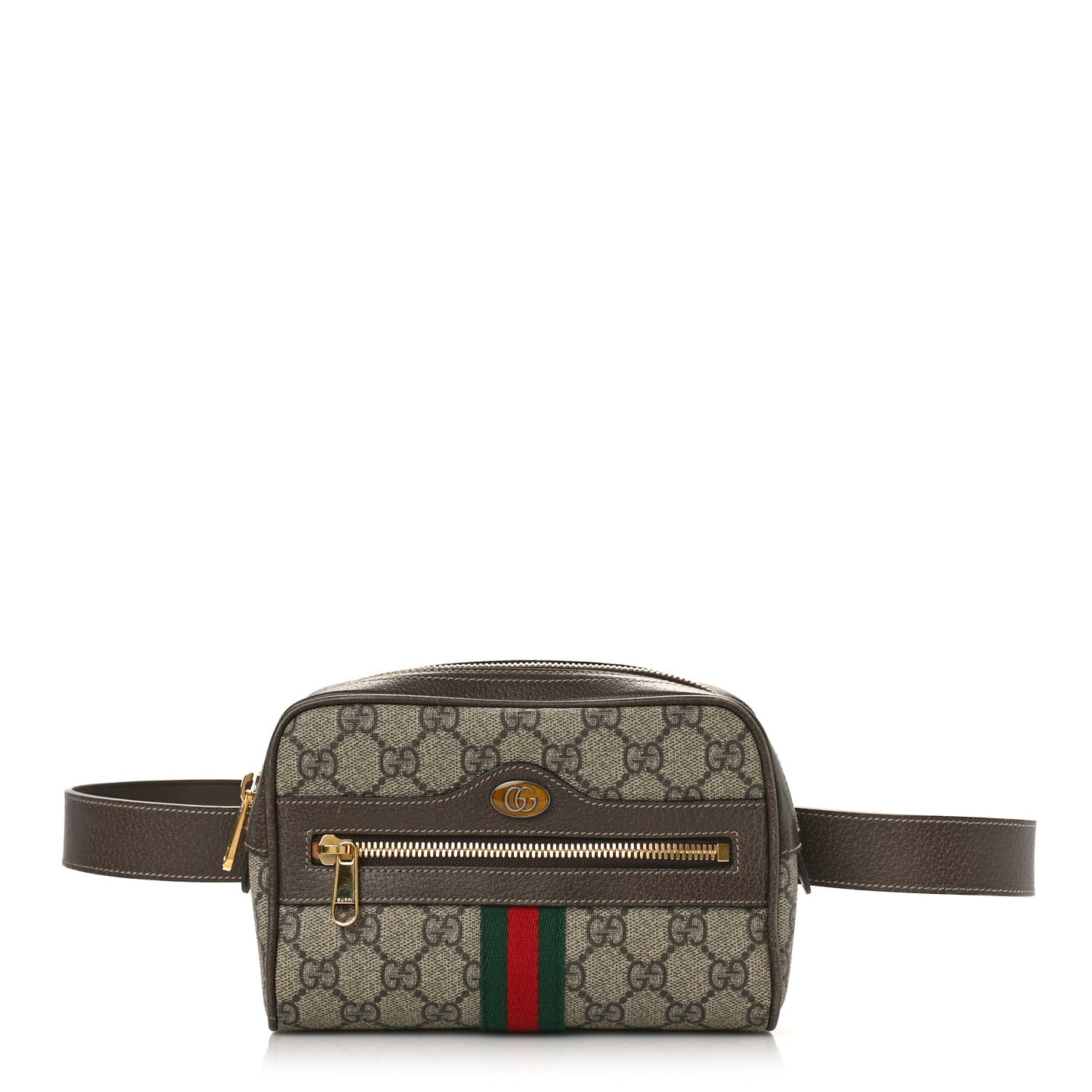 GG Supreme Monogram Web Small Ophidia Belt Bag 95 38 Dark Brown