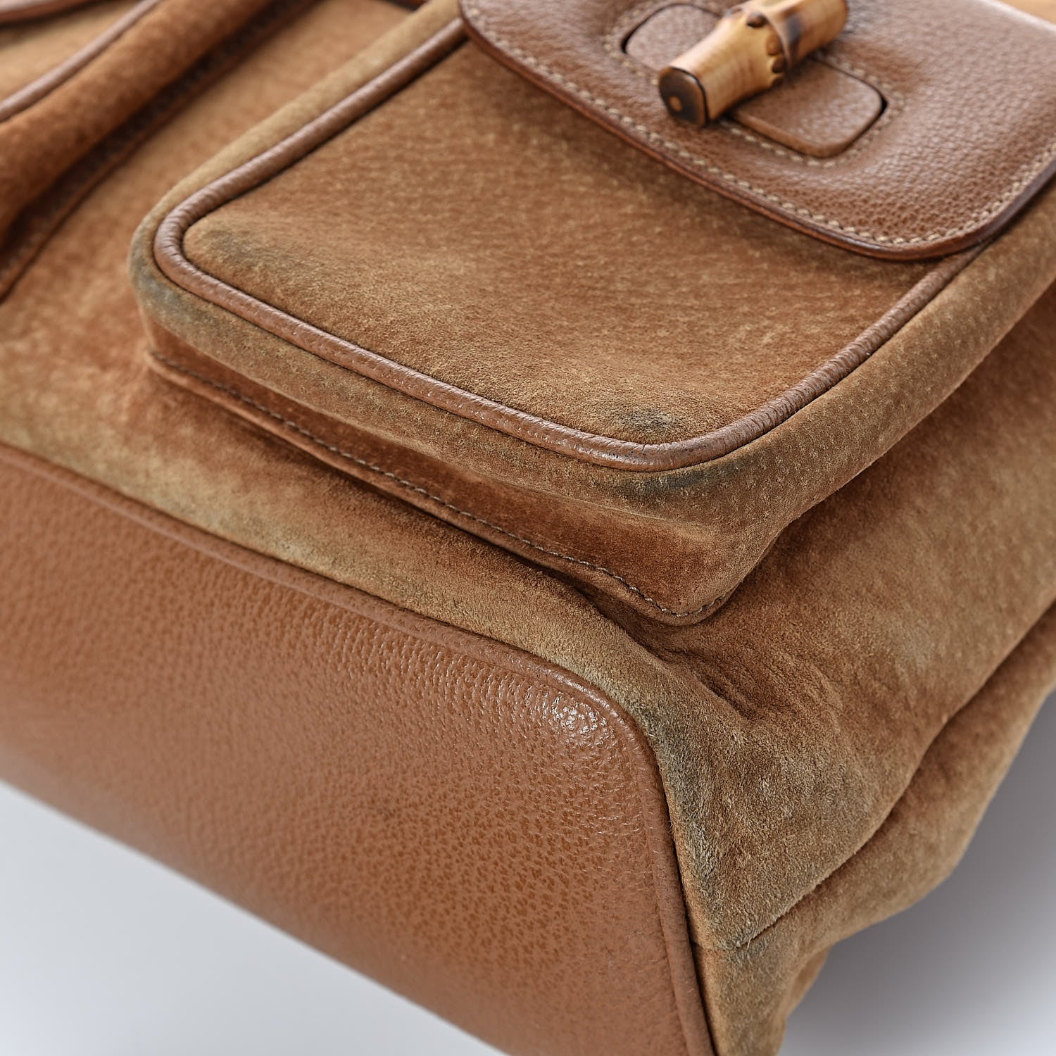 Gucci Suede Bamboo Backpack Beige 12 of 14