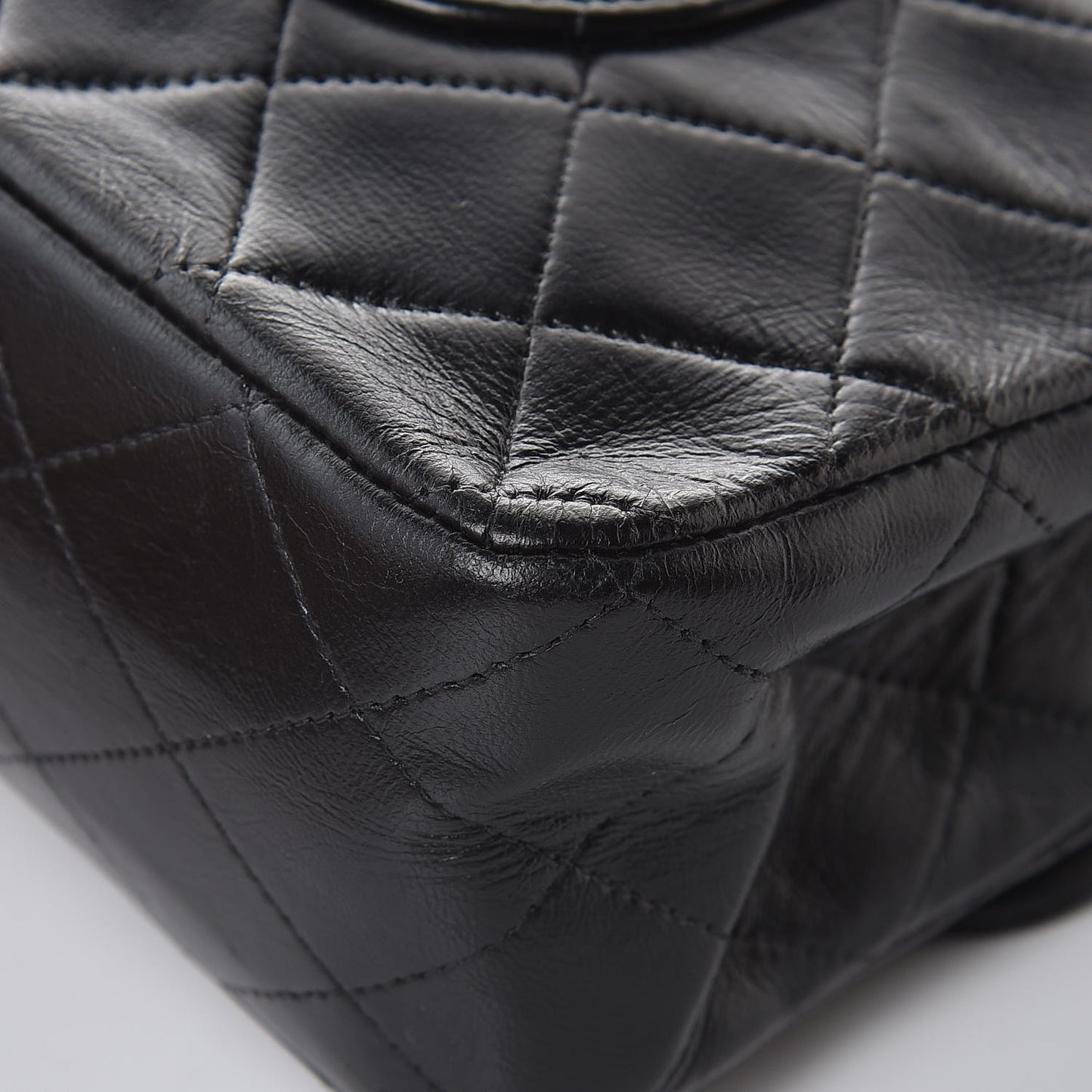 Lambskin Quilted Medium Double Flap Black
