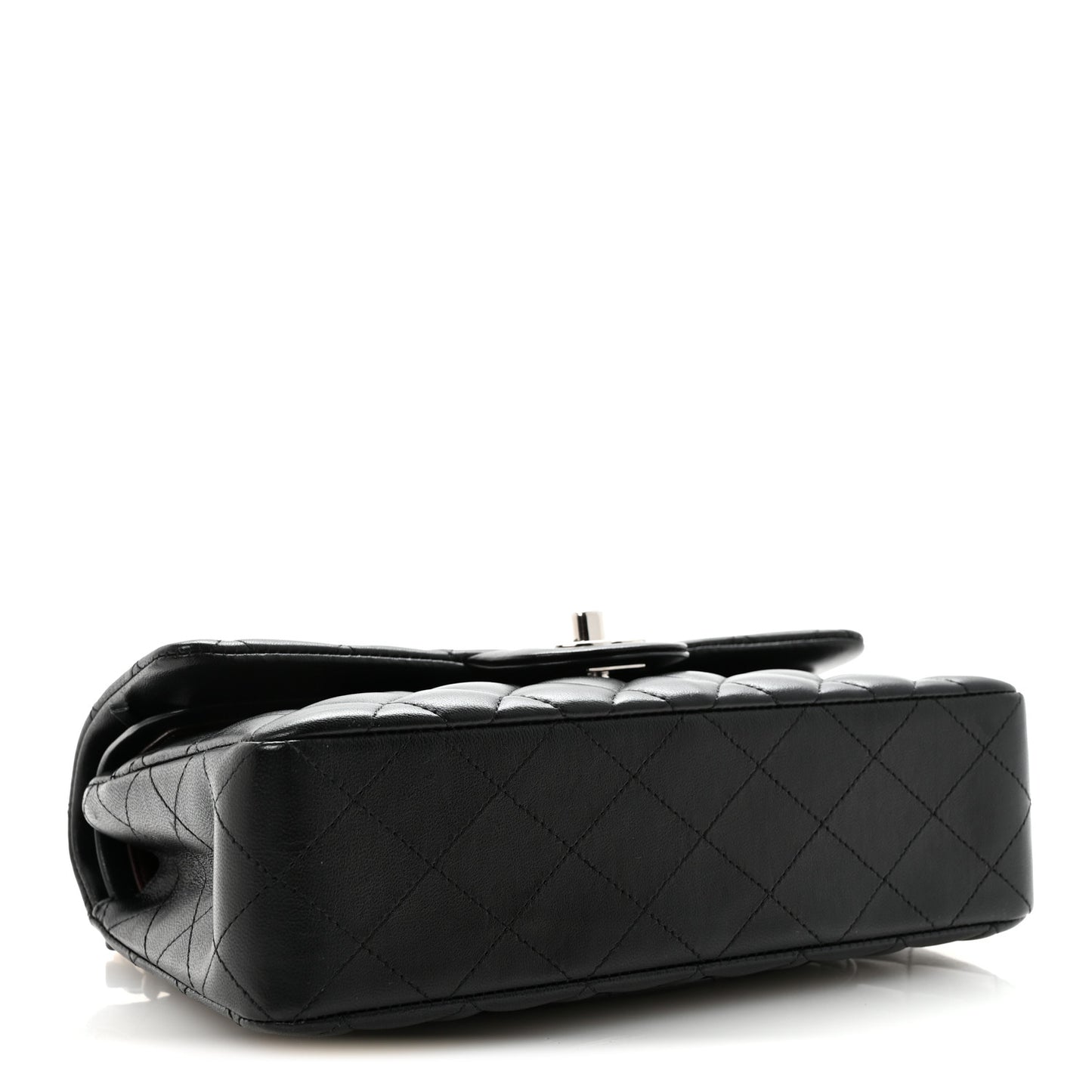 Lambskin Quilted Small Double Flap Black