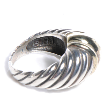 David Yurman Sterling Silver 14K Yellow Gold Cable Station Ring 47 4 4 of 5