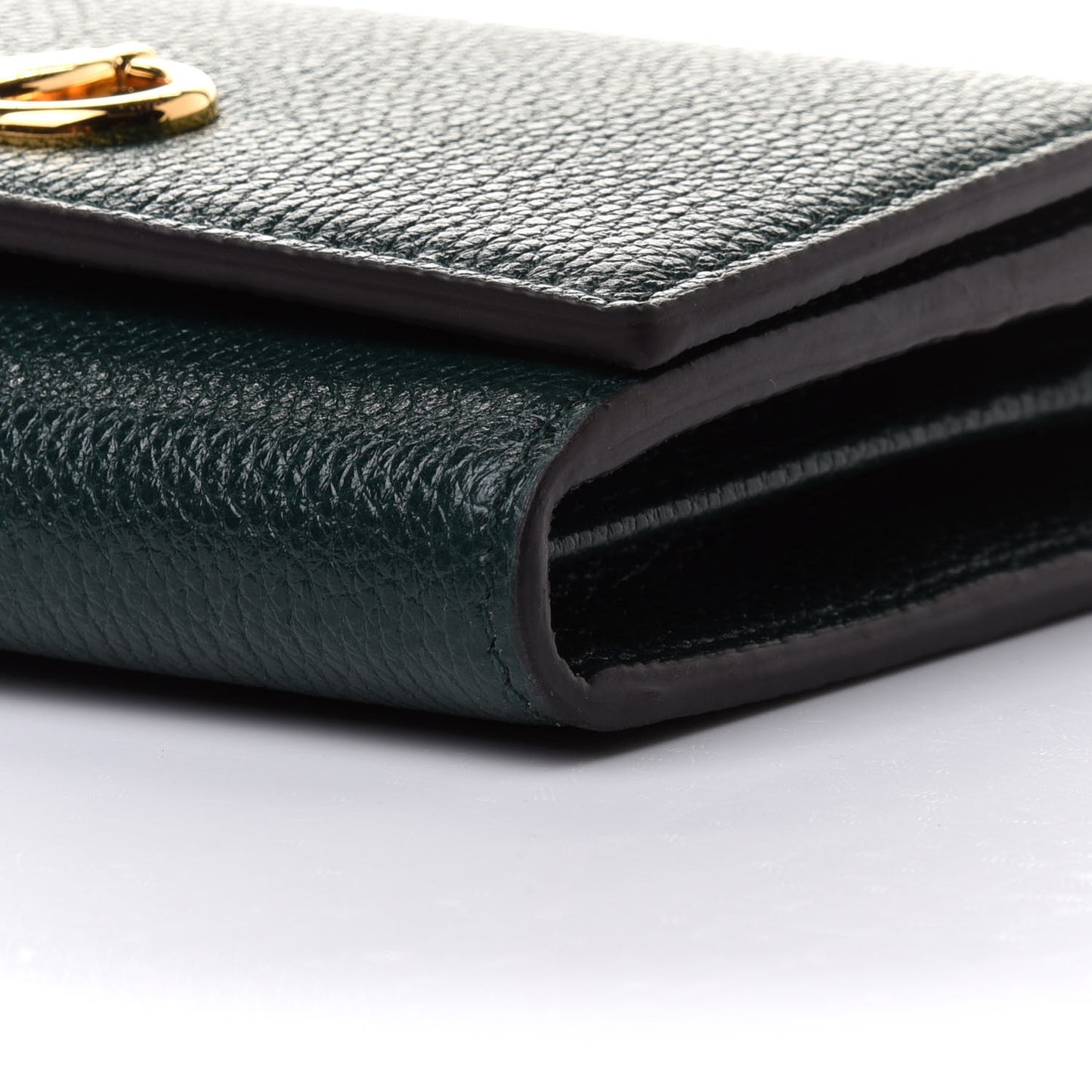 Grainy Calfskin Zumi Continental Wallet Vintage Green